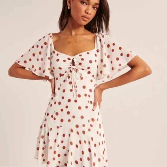 Abercrombie Flutter Sleeve Keyhole Mini Dress - Picture 1 of 5